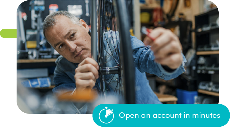 Man fixing bike