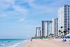 Beach with buildings