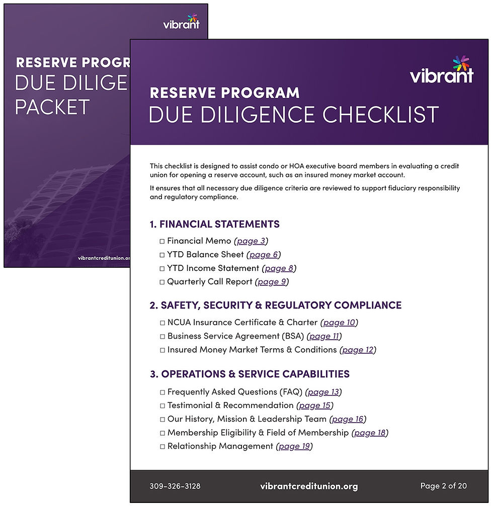 Vibrant Reserve Program Due Diligence Checklist